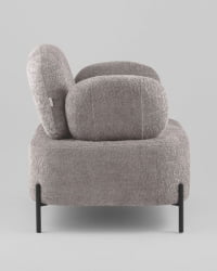 Кресло Кэнди ткань букле с подлокотниками светло-серый