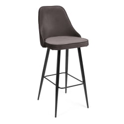 Стул барный KISH (mod. 714) ткань/металл, 50х57х110 см, высота до сиденья 78 см, темно-серый barkhat 14/черный