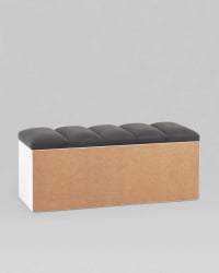 Обувница Хольст 2 белая велюр Темно-серый