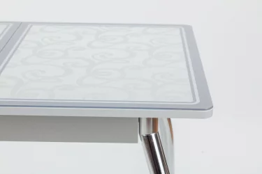 Стол обеденный Аспен КЗ(6195) серый,завитки серебро