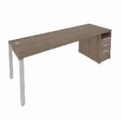 Рабочая станция с опорной тумбой Метал Сйстем Б.РС-СТП -1.5 Вяз/Серый / Metal System