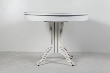 Круглый стол из дерева Орион-5 (d1100) тон 1 с золотой патиной