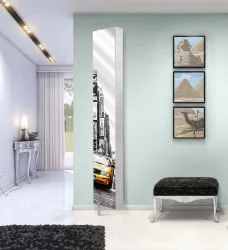 Поворотный зеркальный шкаф Лупо Шелф Арт Венге