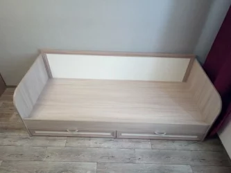 Кровать с ящиками Остин Модуль №23 Ясень шимо светлый/белый