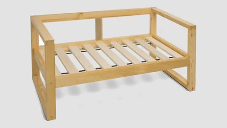 Диван для балкона двухместный DEmoku Д-2 бежевый-темный дуб