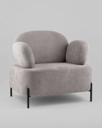 Кресло Кэнди ткань букле с подлокотниками светло-серый