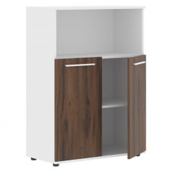 Шкаф с глухими малыми дверьми ЕДИС ЕМCС 85.3 Дуб Денвер темный Белый Белый / EDIS EMCS