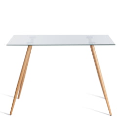 Обеденный стол SOPHIA (mod. 5003) металл/стекло (8мм), 110 х 80 х 75 см, бук/прозрачный