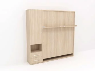 Кровать-трансформер Смарт 1 левый со шкафом 1400 Венге