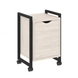 Тумба на колесных опорах с распашным фасадом LOFT VR.L-T2.K Металл черный Денвер светлый