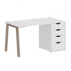 Стол письменный ХОМЕ ОФФИCЕ ВР.СП-3-138.4.А Белый/Мокко металл / HOME OFFICE VR.SP-3-138.4.A