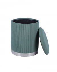 Пуф Эмили с ящиком серебро вельвет зеленый