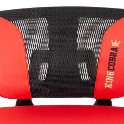 Кресло KingCobra иск. кожа / сетка, черный / красный