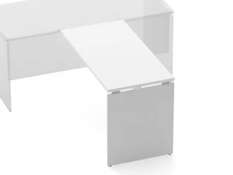 Брифинг-приставка для стола на ЛДСП опорах Дека 75.10.12 Белый / Deka