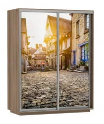 Шкаф-купе двухдверный Экспресс Дуо 1600х2200х Улица/Ясень шимо тёмный / 1600х2200h