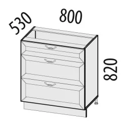Стол кухонный (3 ящика с метабоксами) Оливия 72.67