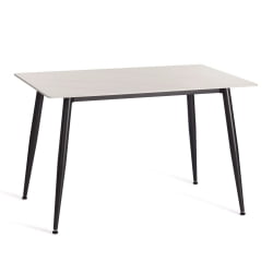 Стол обеденный Austen/Остин столешница керамика (матовая) /опоры металл, белый/черный, 120х80х75см