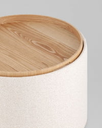 Пуф с ящиком Хюгге L букле бежевый