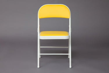 Складной стул FOLDER (mod. 032) / 1 шт. в упаковке каркас: металл, сиденье/спинка: экокожа, 41*51*76см, желтый