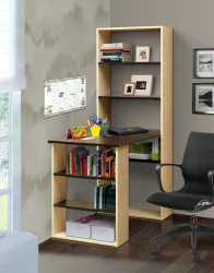 Письменный стол с надстройкой компьютерный №12 Ясень Шимо темный/Ясень Шимо светлый
