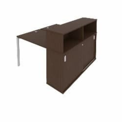 Рабочая станция с опорным шкафом-купе Метал Сйстем БП.РС-СШК-2.1 Венге/Серый / Metal System