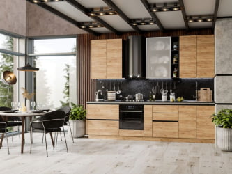 Шкаф кухонный 600 со стеклом (правый) Шервуд ЛД 281.352.000.028 Черный