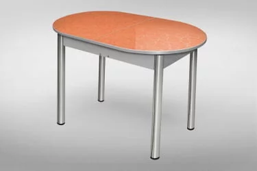 Стол обеденный Универсальный 32мм ХРОМ мет.напр. 3 кат. 105 8508  круги ЛДСП серый