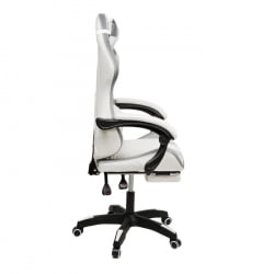 Кресло 907 KINGQUEEN, замша, цвет светло-серый с массажем, арт 907-Rice-White