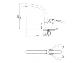 Смеситель GRANULA 2024 Шварц