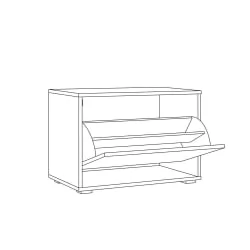 Тумба для обуви Куба 13.58 Дуб сонома-белый премиум