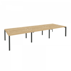 Рабочая станция на П-образном м/к ОНИКС О.МП-Д.РС-6.3.7 Тиквуд Светлый/Антрацит / ONIX O.MP-D.RS-6.3.7