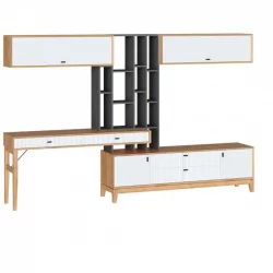 Набор мебели для гостиной Бари №2 Дуб Золотой Оник серый Белый