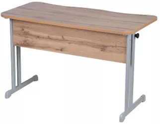 Парта двухместная эргономичный (рост 6) Дуб Вотан/Металл Серый