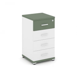 Тумба опорная/приставная с 4 ящиками CONCEPT CN.TUO-002 B/W Кобо Белый бриллиант Белый