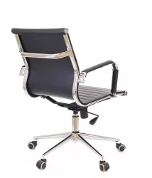 Кресло для персонала Leo T экокожа Черный