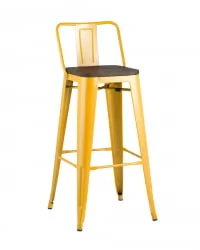 Стул барный Tolix Wood 75.5  со спинкой Желтый
