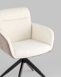 Стул Валдо молочный c бежевой экокожей / Waldo c