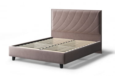 Кровать СОФИЯ 2000*1400мм (на опорах), велюр Бренди лайт 05 (кофе), (б/основания, б/матраса)