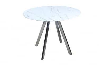 Круглый стол из стекла Хьюстон D100 Белый