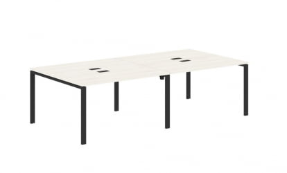 Бенч-система 4-местная ЕДИС ЕУВСТ 2713 Ясень Траун Черный / EDIS EUWST