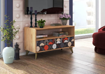 Тумба дизайнерская ТМ-005  дуб крафт золотой/VINIL