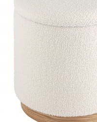 Пуф с ящиком Холли L Тедди белый