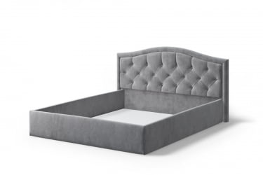 Кровать Стелла, 1200*2000 мм, велюр НЕО 025, серый / NEO
