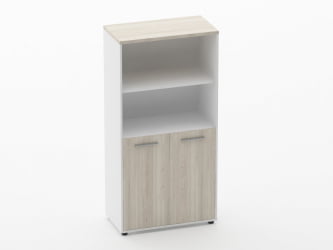 Шкаф 3 широкий 2 полки открытые, 2 полки закрытые Дека 10.16.111 Дуб Сантана светлый/Белый / Deka