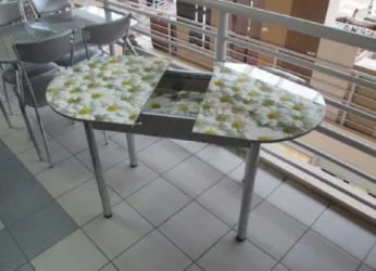 Стол обеденный Универсальный фп Ромашкм Д006 ЛДСП серый