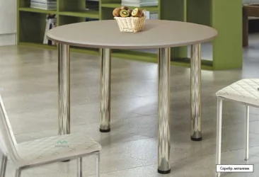 Большой обеденный стол круглый Жемчуг глянец