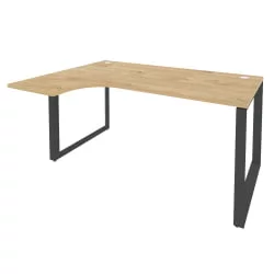 Стол эргономичный левый на О-образном м/к ОНИКС О.МО-СА-4Л Тиквуд Светлый/Антрацит / ONIX O.MO-SA-4L