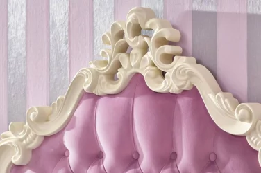 Кровать односпальная 900 с мягким изголовьем Маркиза ЛД 517.065.000 Алебастр Сиреневый