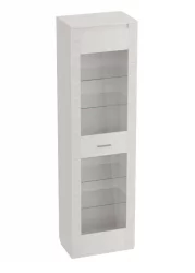 Шкаф для гостиной со стеклянными дверьми Элана 02 Бодега белая