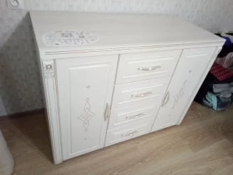 Комод с колоннами Венеция 32.34 Сосна Астрид Ваниль